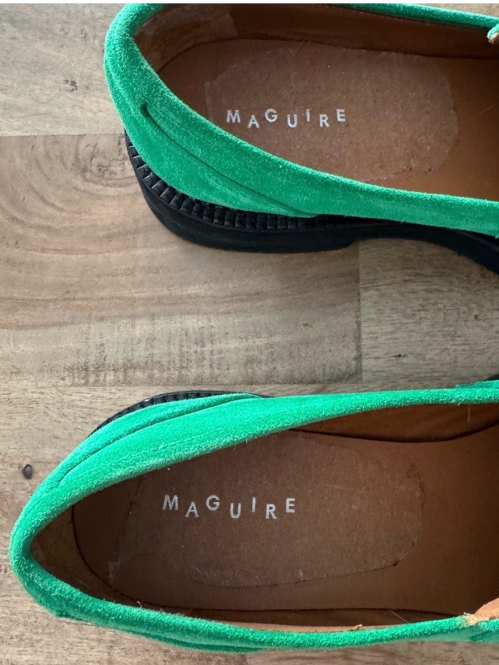 Maguire Suede Paola Penny Loafers Peppermint Green - Picture 5 of 10